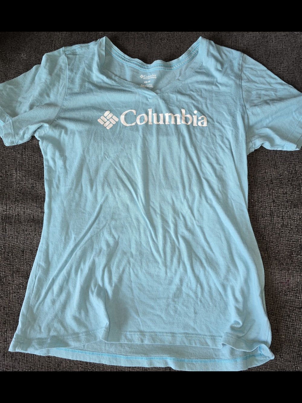 Columbia Teal Blue Graphic Logo Tee
